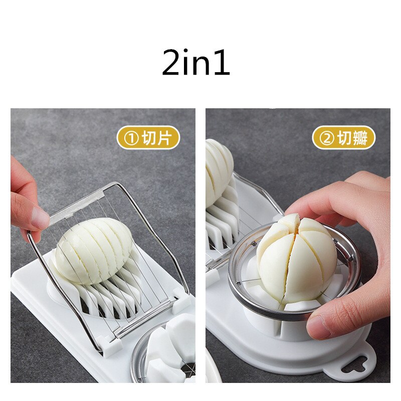 Cooking Tools 2in1 3in1 Cut Multifunction Kitchen Stainless Steel Egg Slicer Sectione Cutter Mold Flower Edges Gadgets Tools