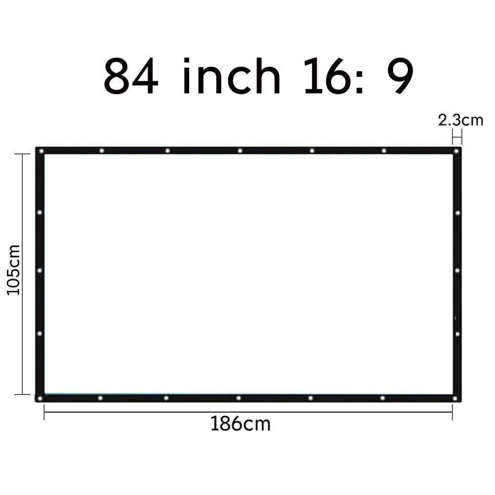 Projection Screen Movie Curtain Practical Portable Polyester Waterproof Room Moisture Proof Movie Cloth Home Shade Sail Shelter