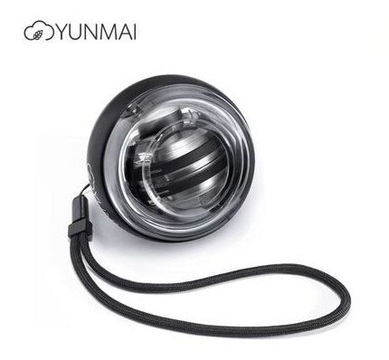 3 Colors Original Yunmai Wrist Ball Trainer LED Gyroball Essential Spinner Gyroscopic Forearm Exerciser Gyro Ball Decompression: black