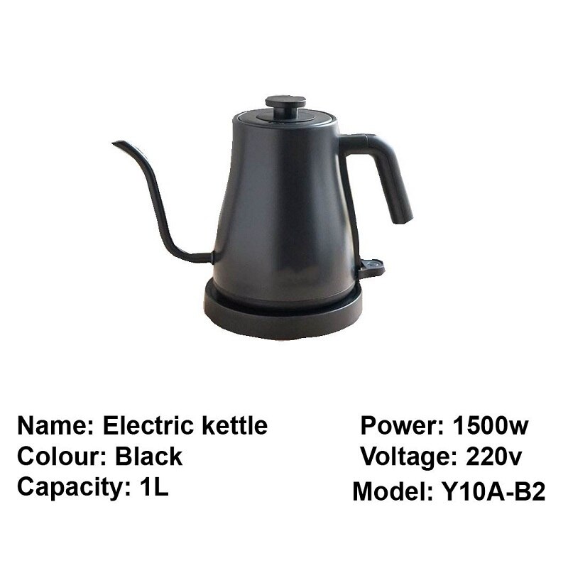 1500W Electric Kettle Household Retro Coffee Hand-Made Kettle Tea Brewing Kettle Coffee Maker Kitchen Appliance 1L