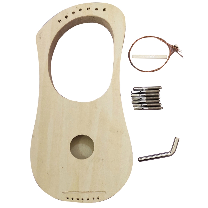 Kit de bricolage de harpe Lyre à 7 cordes, cordes en tilleul massif, Instrument de musique, travail manuel, assemblage de peinture pour débutant Amateur
