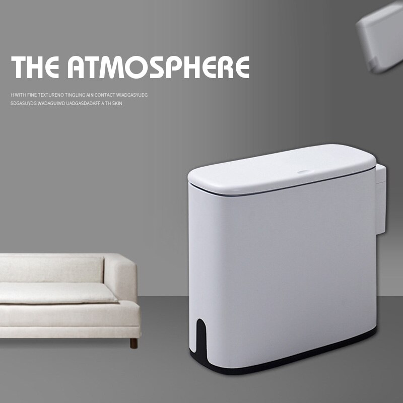 11L Narrow Type Trash Can Zero Waste Kitchen Recycle Bin Press Type Trash Bin Dustbin Plastic Waste Bin Garbage Bin Rubbish Bin: Grey