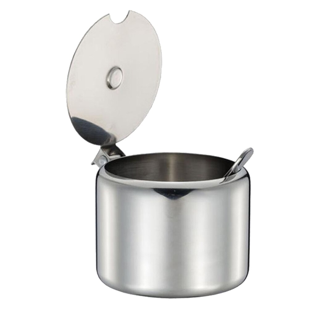 200ml/285ml Spice Jar Seasoning Can Kitchen Stainless Steel Sugar Salt Box for home, hotel, restaurant, canteen, noshery, BBQ