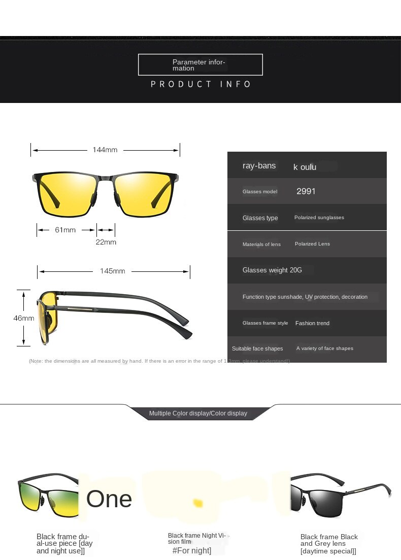 Day and Night Sunglasses Driver's Polarized Sunglasses Night Vision Glasses Night Vision Goggles Driving