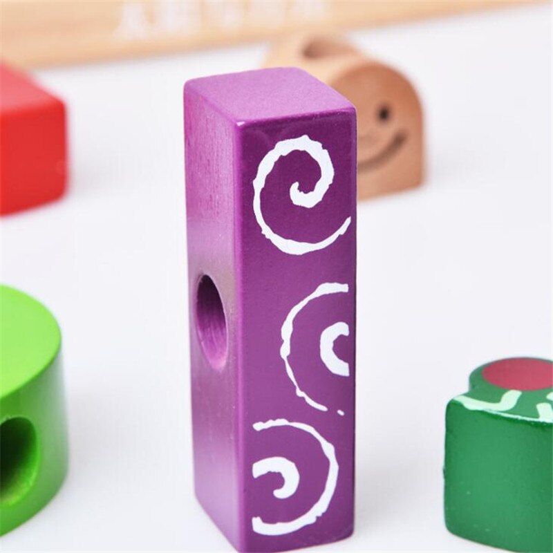 Wooden Building Blocks Intelligence Toys Sun & Moon For Children IQ Brain Training Toy Early Educational Learning Family Toy