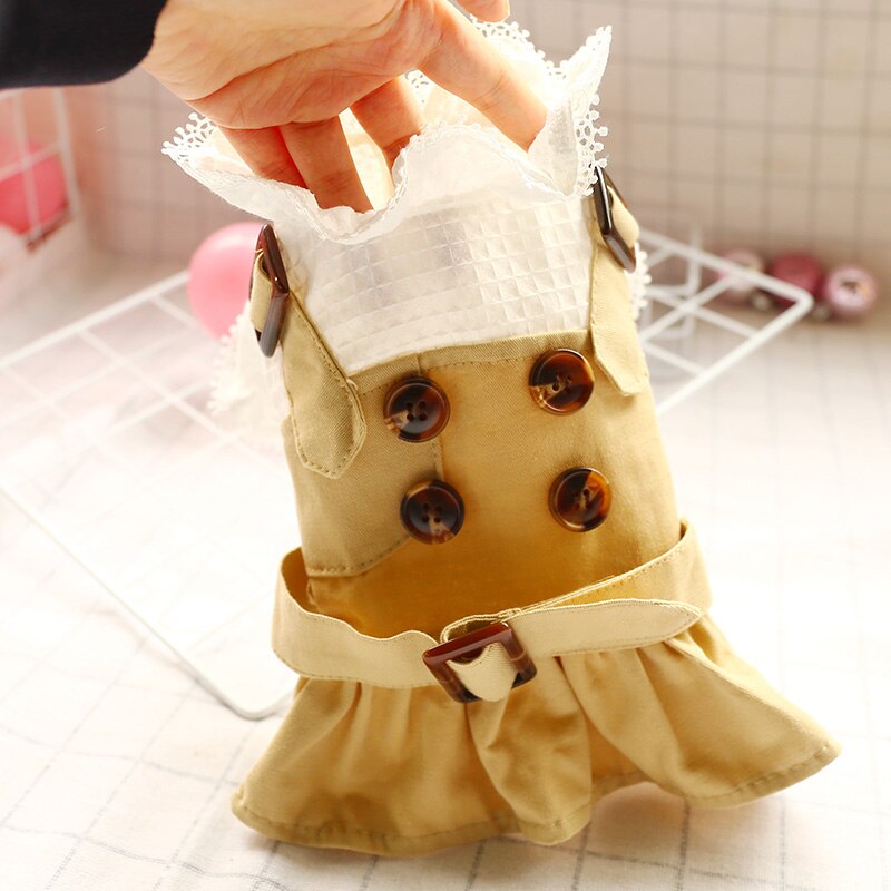 Vestido de boda de lujo para perro, vestidos de verano para mascotas para perros pequeños caqui, Chihuahua Shih Tzu, disfraces, falda para perrito, vestidos para perros