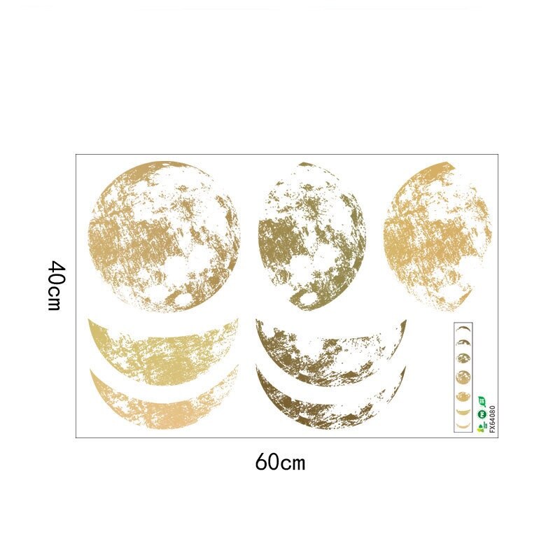 Beautiful Lunar Phases Pattern Wall Sticker For Bedroom Home Decoration Moon Phases Mural Art Diy Kids Room Wall Decal