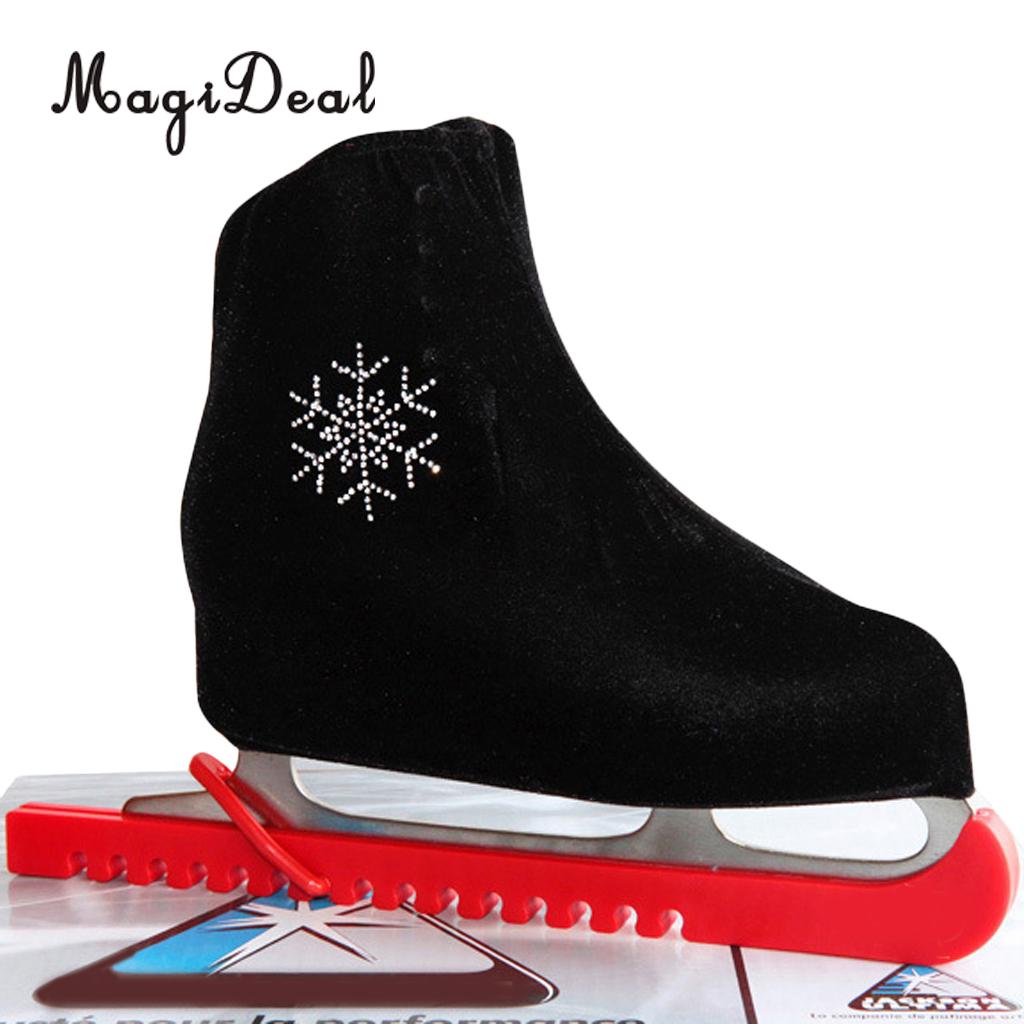 MagiDeal Velvet Ice Skate Boot Covers Guard Protector for Figure Skating: Black   S 