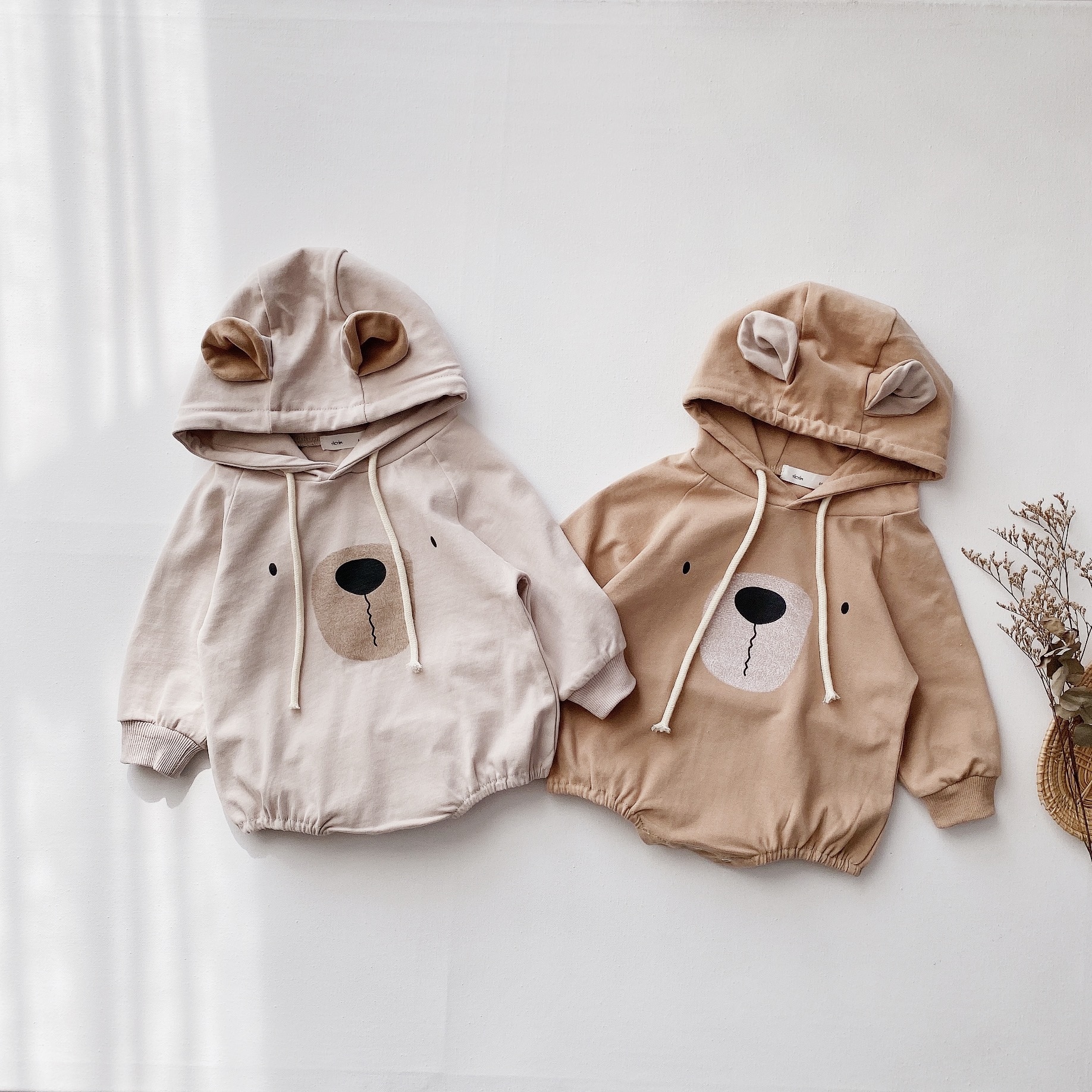 Body mignon pour bébés filles | Combinaison à capuche avec petits oursons et oreilles, vêtements pour bébés filles