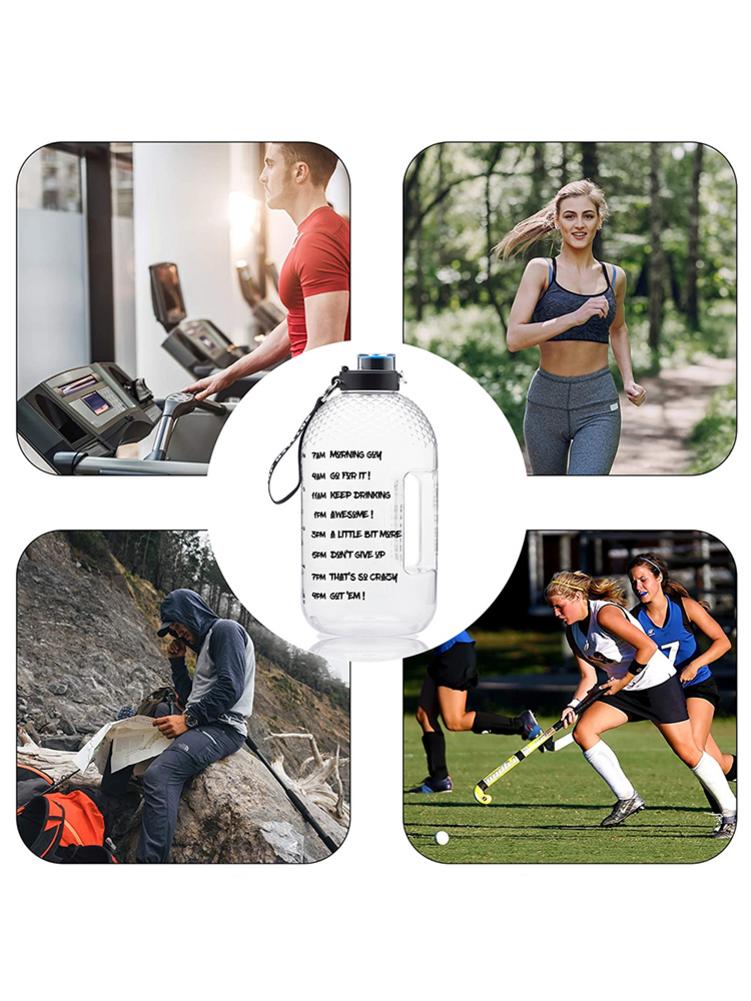1 galon butelka wody przezroczysty z tworzywa sztucznego butelki robić picia duża siłownia dzbanek kubek BPA darmowa siłownia dzbanek sportowy z przypomnieniem czasu robić picia wody