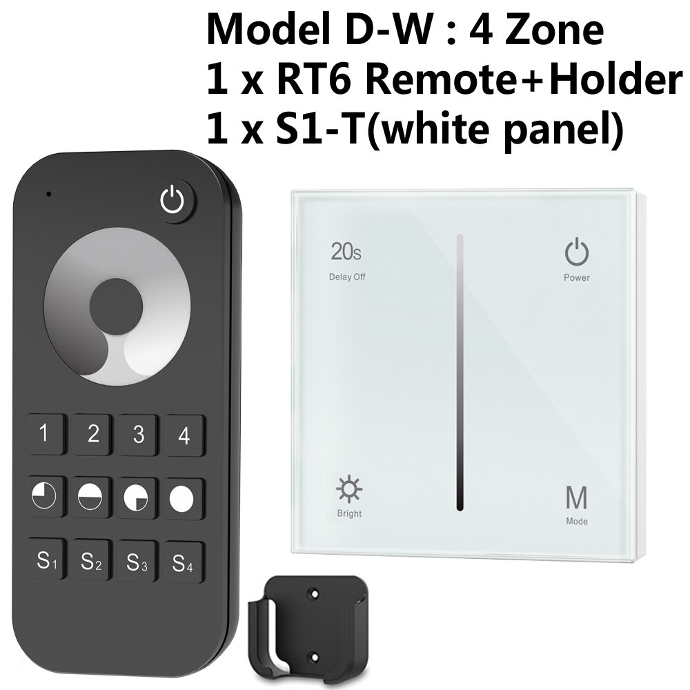 AC Triac LED Dimmer 220V 230V 110V Drahtlose RF Dimmbare Knopf Schalter Mit 2,4G Fernbedienung für Einzelne Farbe LED-lampe Lampen: Modell D Weiß