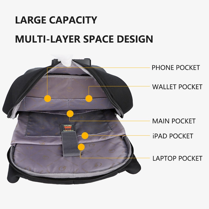 Mochila antirrobo para ordenador portátil de 15,6 pulgadas, para hombre, para negocios, con recarga USB, a la , para viaje corto, a prueba de agua, mochila de viaje