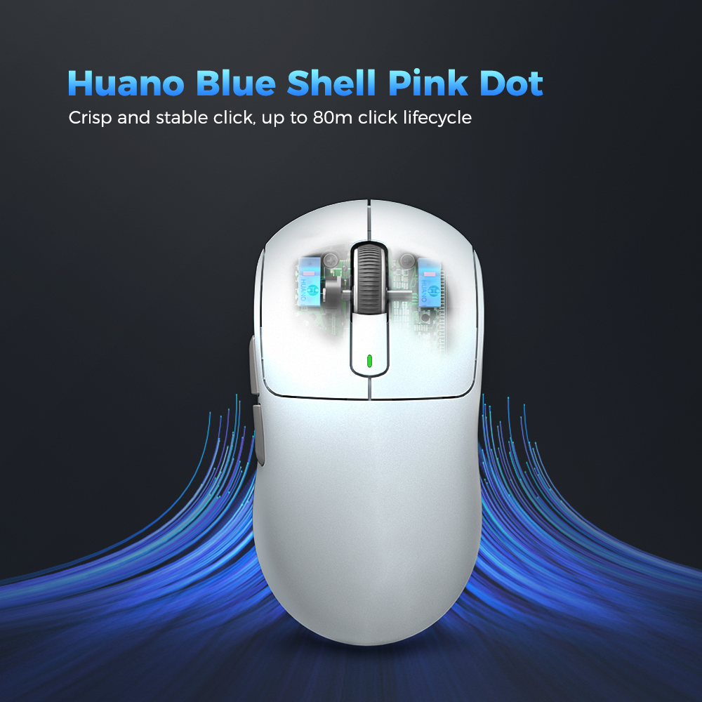 Kysona M600 PAW3395 Weiß Wireless Gaming Esports Maus 55g 26000DPI 6 Tasten Optische PAM3395 Computer Mäuse Für Laptop PC
