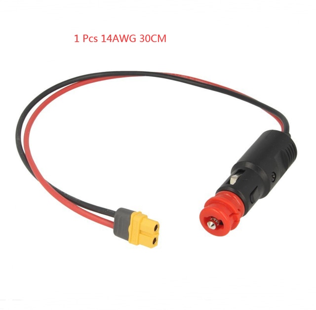 12-24V Sigarettenaansteker Plug Male Naar XT60 Vrouwelijke Socket Connector Plug Adapter With14AWG 20/30/50Cm Draad Voor Rc Laders: 1PC 14awg 30cm Amass