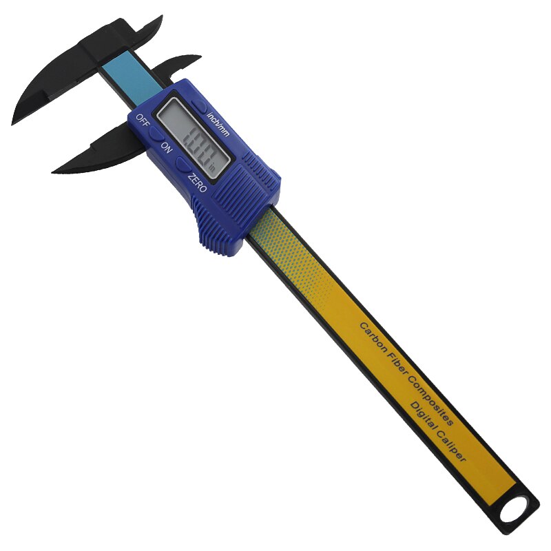 150mm/6 &quot; karbonfiber digital skyvelære 100mm/4 tommers plast vernier skyvelære måler elektronisk plast skyvelære skyve linjal måler: 150mm blå