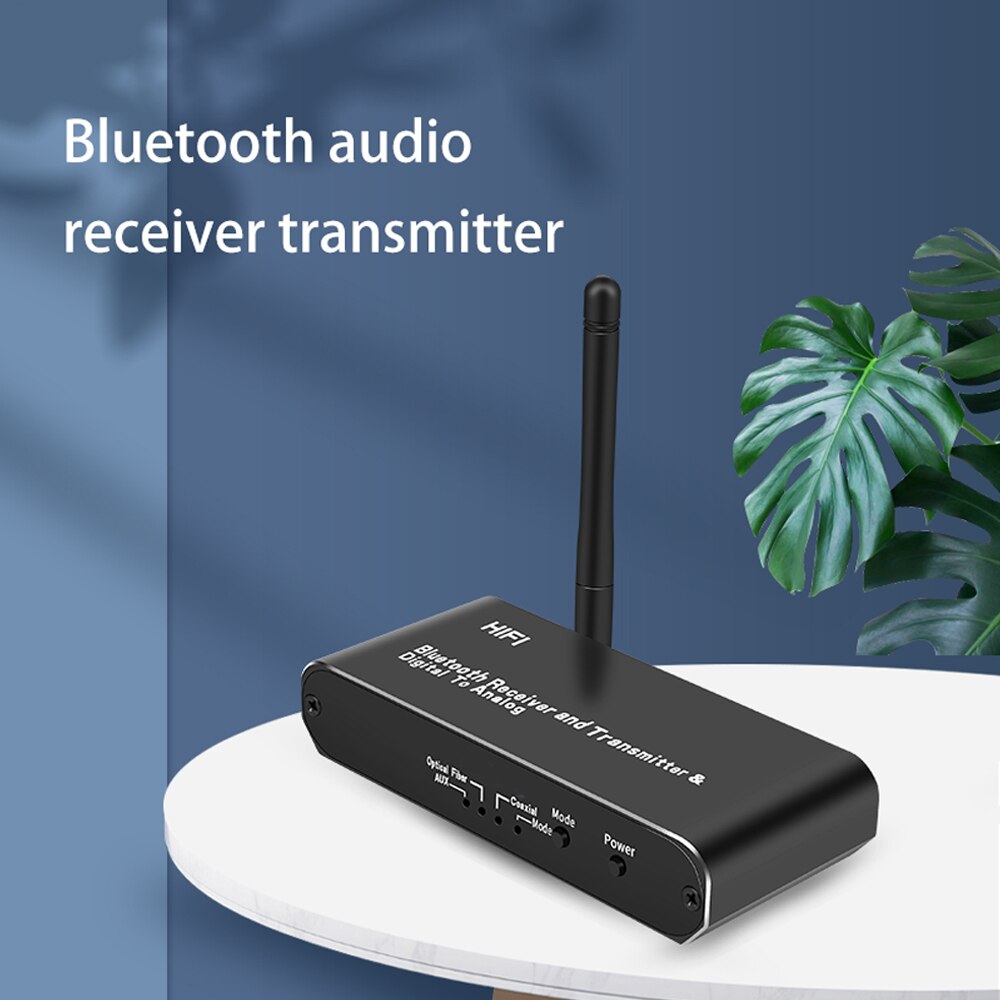 VAORLO HiFi Wireless Bluetooth 5.0 Transmitter Receiver Support Digital To Analog Stereo Music For TV Headphones Converter