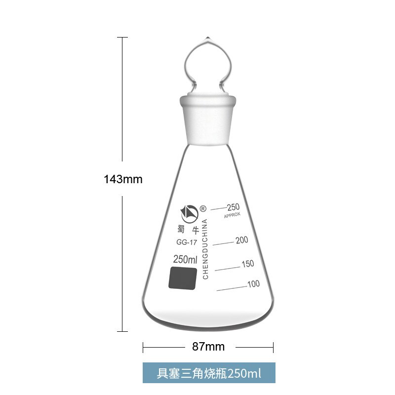 Glass Erlenmeyer Flask with Stopper Erlenmeyer Flask with Glass Stopper Borosilicate Glass Erlenmeyer Flask 50-1000ml