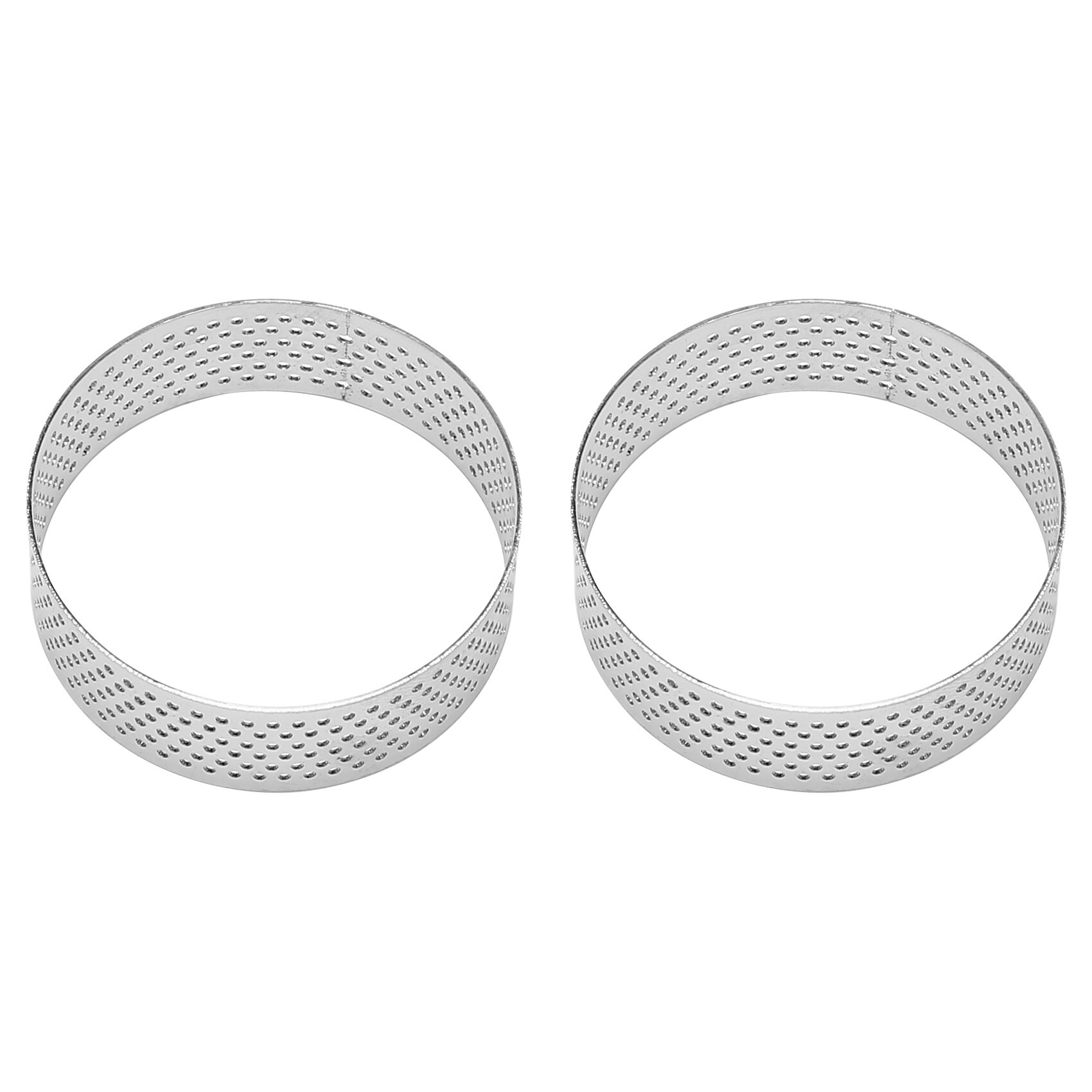 5Pcs 6Cm Circulaire Taart Ring Dessert Rvs Perforatie Fruit Taart Quiche Cake Mousse Mold Keuken Bakvorm