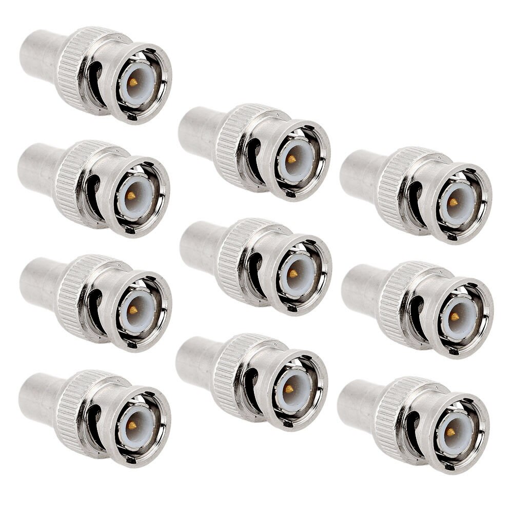 AHWVSE 10x BNC Male to RCA Female Coax Cable Connector Adapter Coupler for CCTV Camera