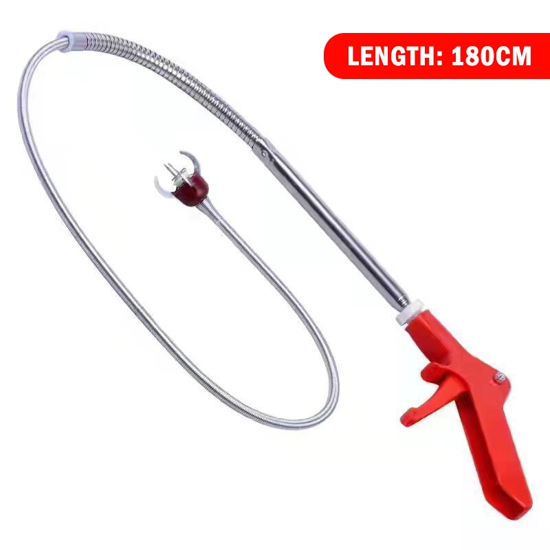 180cm Sewer Dredge Tools Drain Snake Spring Tube Dredging Floor Drain Plunger Cleaner Bathroom Toilet Anti Clogging Claw Hook: Upgrade