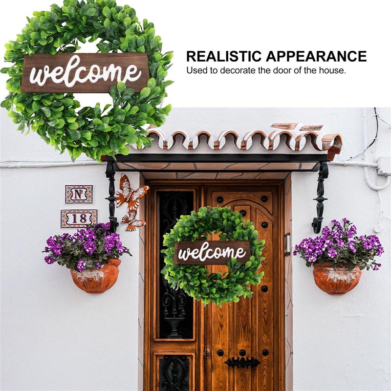 Decorative Welcome Wreath Door Hanging Garland Ornament Simulation Wreath