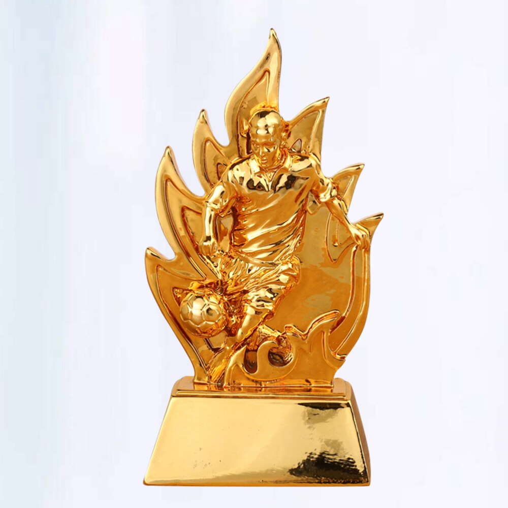 1 Pc Award Trophy Golden Flame Portable Football Desktop Ornament Statues for Competition Sports: Default Title