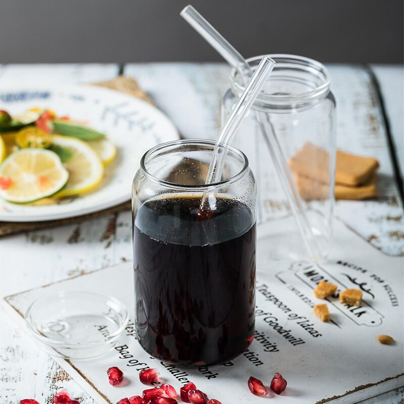 1pc nordiske gennemsigtige kaffekrus cocktailglas varmebestandig juice cola drikker te kop mælk med sugerør
