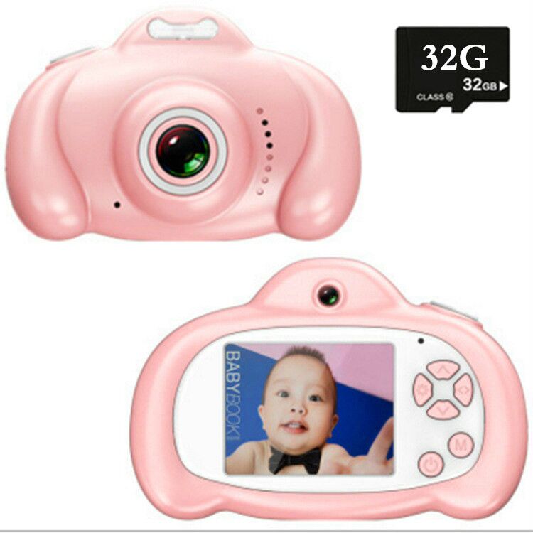 Spielzeug Kamera Mini 2,0 zoll HD IPS Bildschirm freundlicher freundlicher Kamera 1080P Video Recorder-Foto 12MP Camcorder Für freundlicher: Rosa Nocken  w 32GB SD