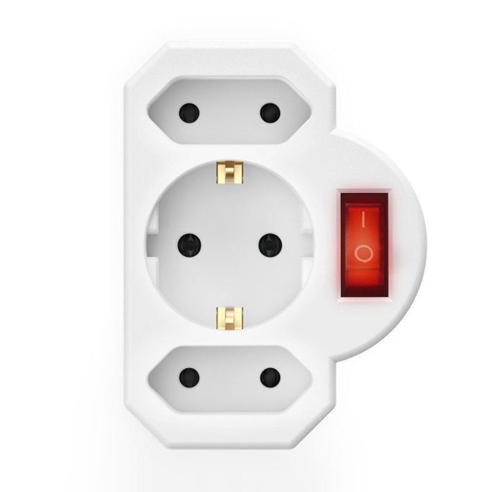 Europese Type Conversie Plug 1 NAAR 2 Of Drie Gat Way Socket Adapter EU Standaard Power Adapter Socket 16A Reizen stekkers