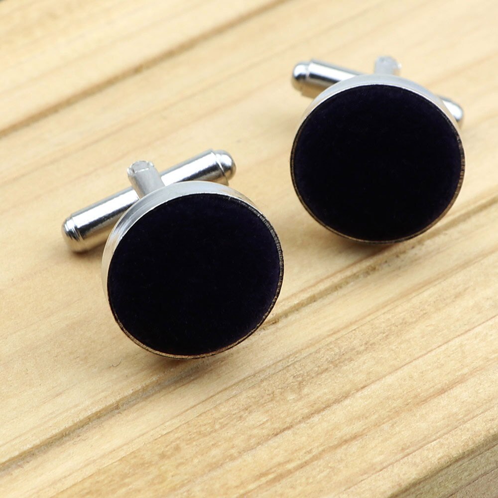 Boutons de manchette de chemise pour hommes, bijoux ronds en daim doux, à la , pour affaires, fête de mariage, accessoires pour hommes, de: 11