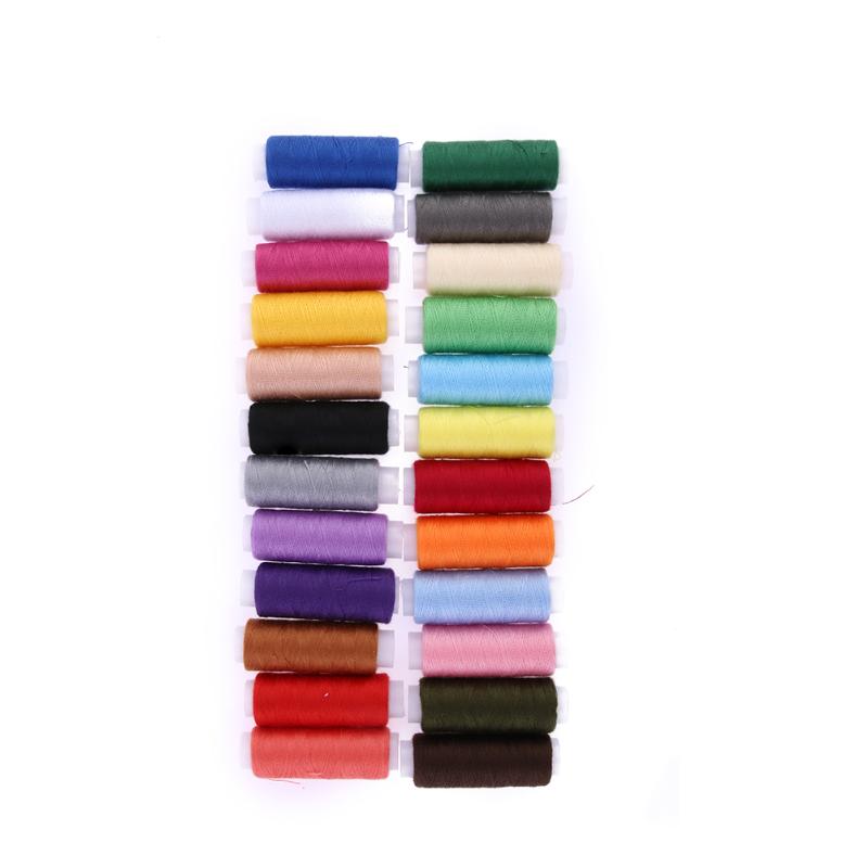 24 kleuren 200 Yard Polyester Borduurwerk Naaigaren Voor Hand Genaaid & Machines Patchwork Naaigaren Naaien Accessoires