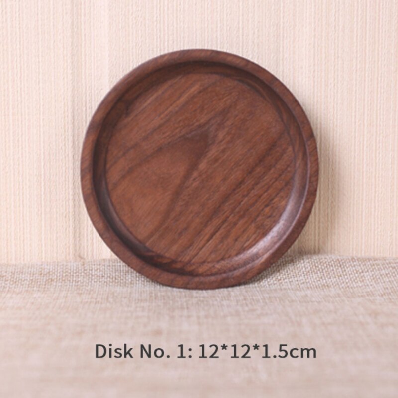 Rectangle Black Walnut Wood Pan Plate Fruit Dishes Saucer Tea Tray Dessert Dinner Bread Wood Plate: A1