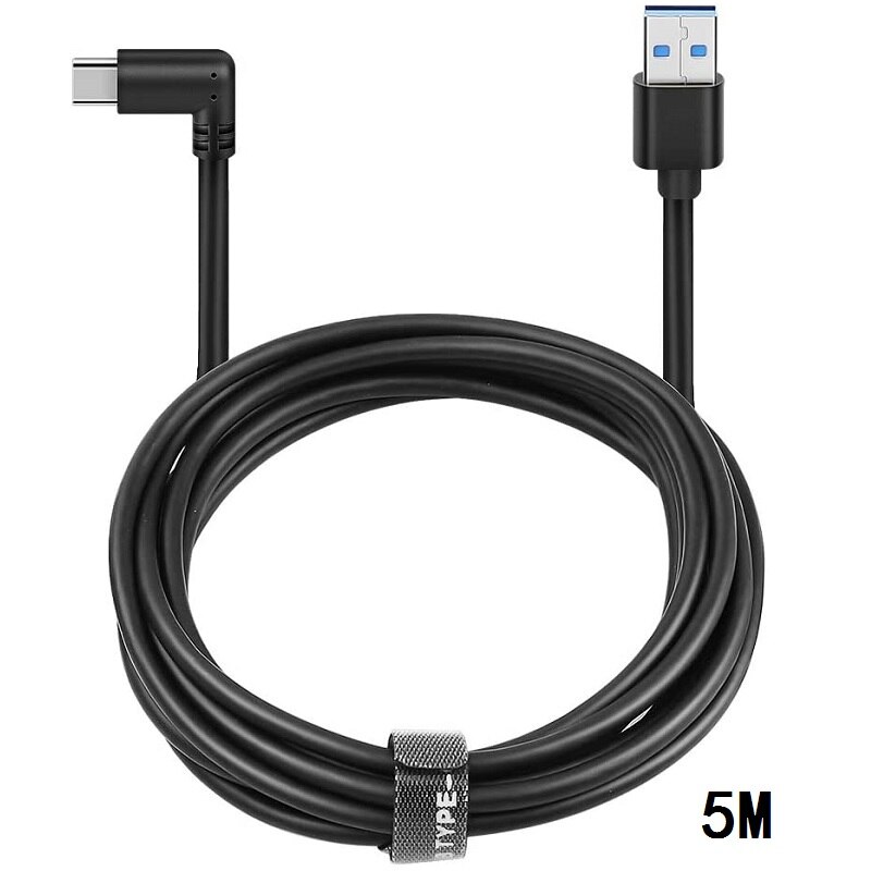 5M 3M USB-C Cable Oculus Quest 2 Link Cable VR USB3.2 Compatability Right Angle Type-c 3.2Gen1 Speed Data Transfer Fast Charge: 5M