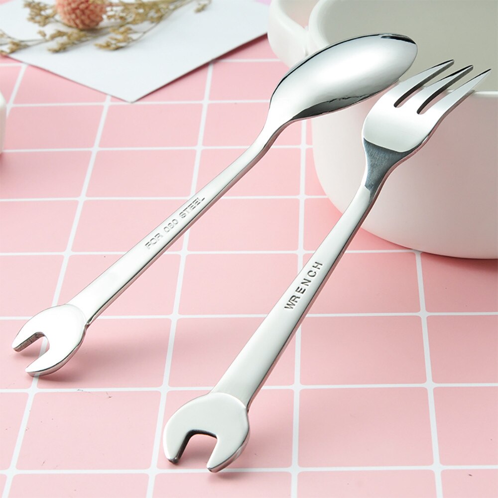 1 Set Servies Sets Westerse Wrench Shape Servies Thuis Keuken Rvs Vork Lepel D30 Apr4