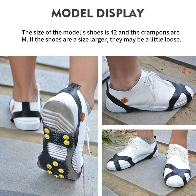 Grips Cleats Over Shoes Covers Crampons Shoes Cover Spikes Universal Ice Climbing Camping Snow Shoe Spiked Grips Cleats