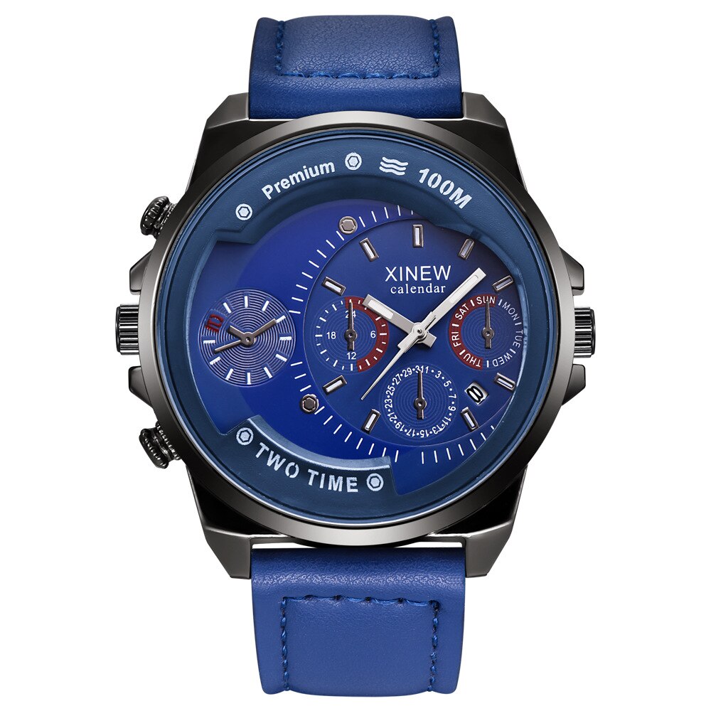UTHAI CE100 Men's Watch Belt Quartz Men's Sports Watch: Blue