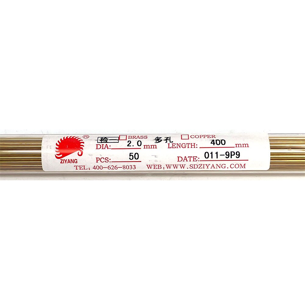 Tubo de electrodo de latón Ziyang multiagujero 2,0*400mm para máquina perforadora EDM
