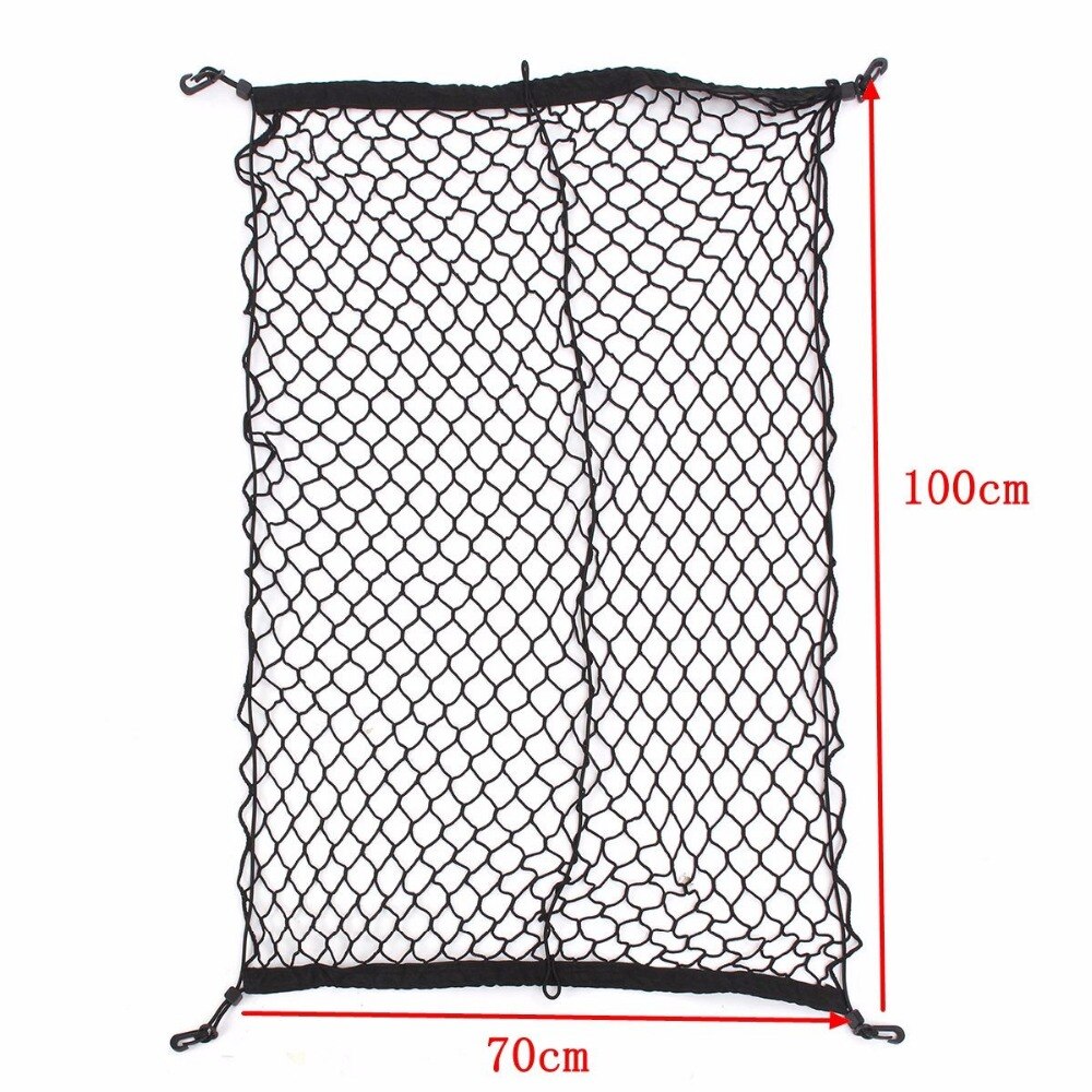 100*70cm Car Van Trunk Luggage Storage Net Cargo Net RV Camper Trailer Nylon Elastic Mesh Tidy Trunk Organiser Accessories