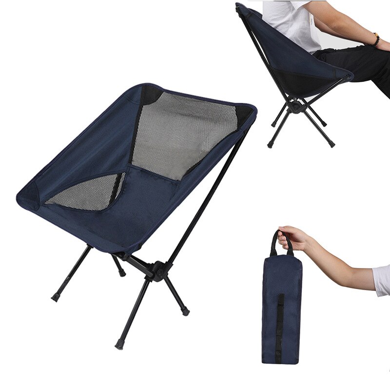 Silla plegable portátil ultraligera, con bolsa de transporte, soporte de aluminio, para acampar al aire libre