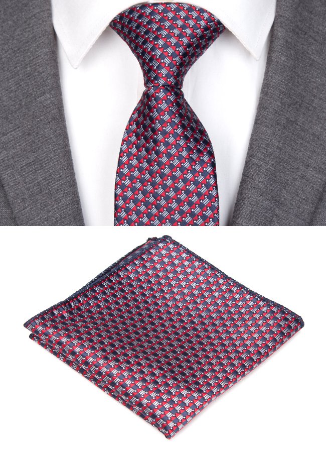 Herreslips kravatsæt jacquardternede slips til mænd stribet slips til bryllup afslappet jakkesæt smalt slips skjortetilbehør