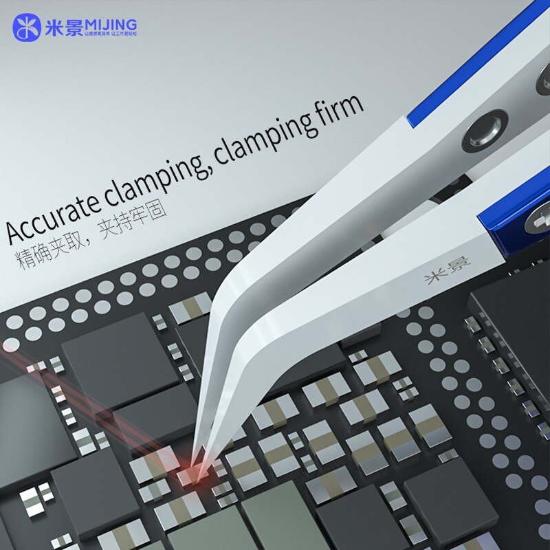 MIJING Ceramic Tweezers Straight Head/Bend Head High temperature resistance Corrosion resistance Insulation property Maintenance