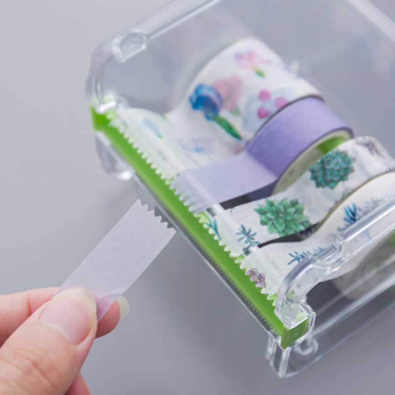1 pc washi tape cutter sæt tape værktøj gennemsigtig tape desktop opbevaring arrangør holder tape dispenser skoleartikler papirvarer