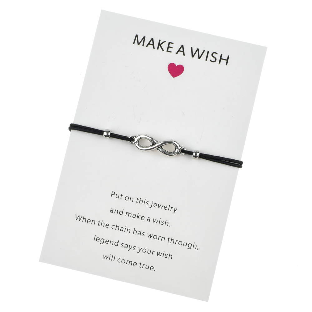 Een wens Papieren Kaart Handgemaakte Gevlochten Touw Ketting Armband Schildpad Boom van Het Leven Charms Armband voor Vrouwen Mode-sieraden