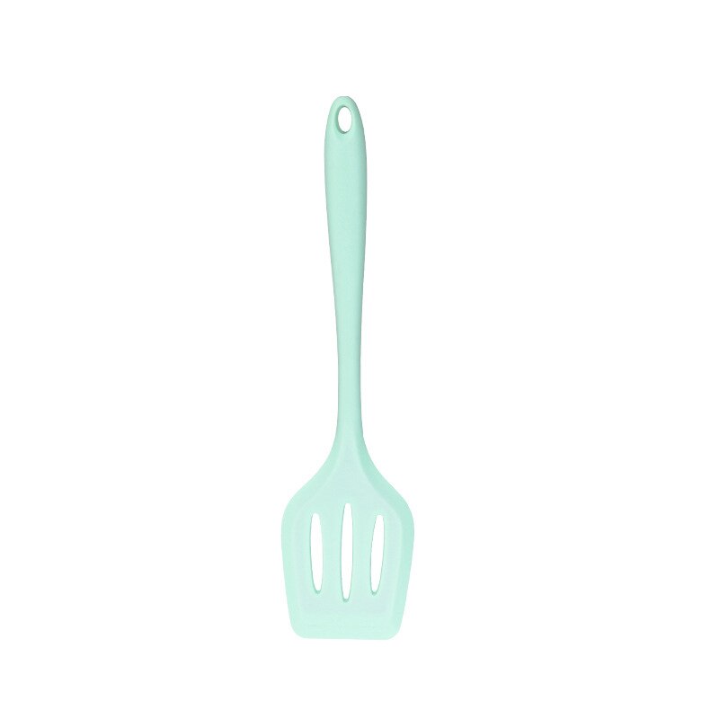 Silicone Kitchen Utensils Colander Spatula Non-stick Soup Spoon Cooking Tools Spatula Kitchenware Cooking Shovel Tableware: green-shovel