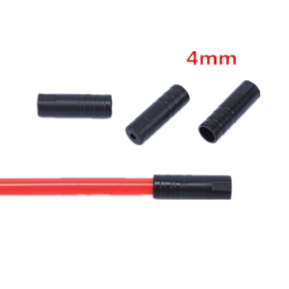 100 stk cykel cykel bremse gear ydre kabel endestykker spidser krymper 4/5mm: 4mm