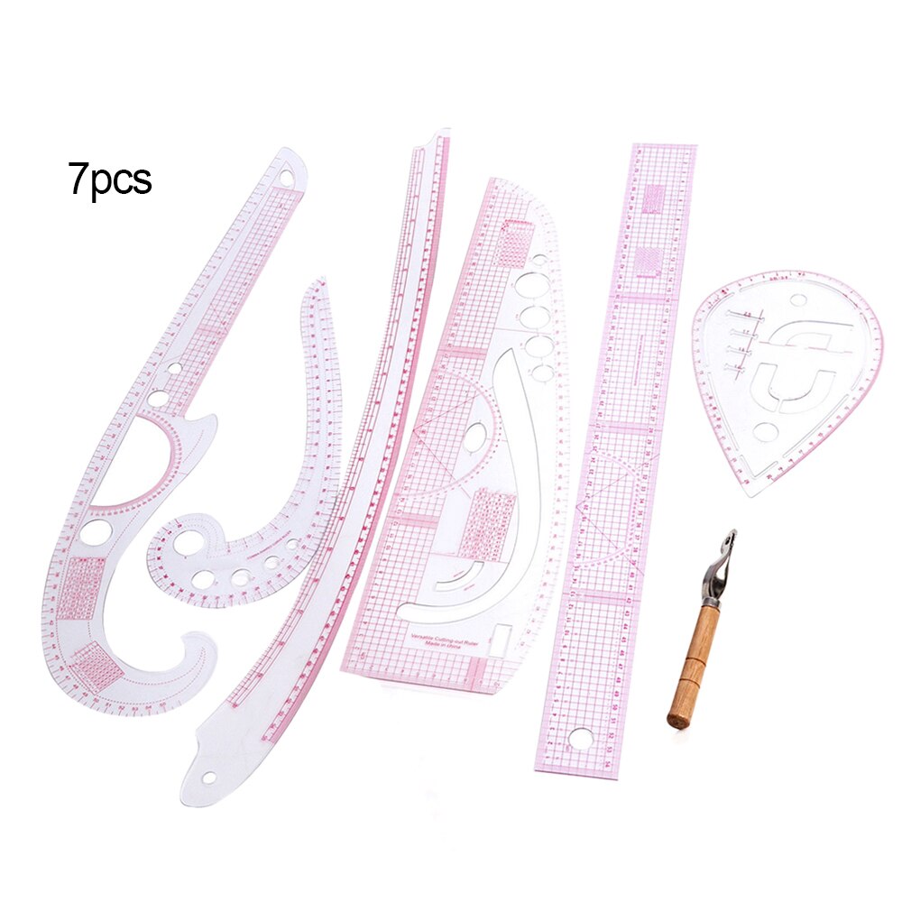 7pcs Sew Dressmaking Metric Ruler Set Multifunction Curve Tailor Ruler Sewing Tool DIY Apparel Sewing Tools & Accessory