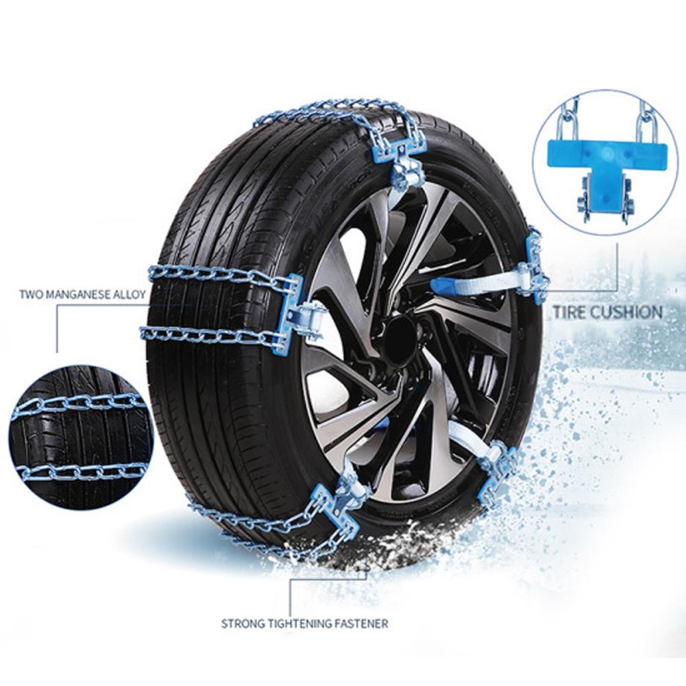 Universal bil snekæde vinterdæk hjul slidbestandigt stål justerbar anti-skrid sikkerhed dobbelt snap glide hjul kæder