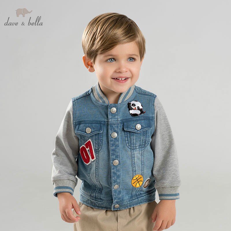 DBM10331 dave bella herbst infant kleinkind baby jungen denim mantel kinder hight kleidung