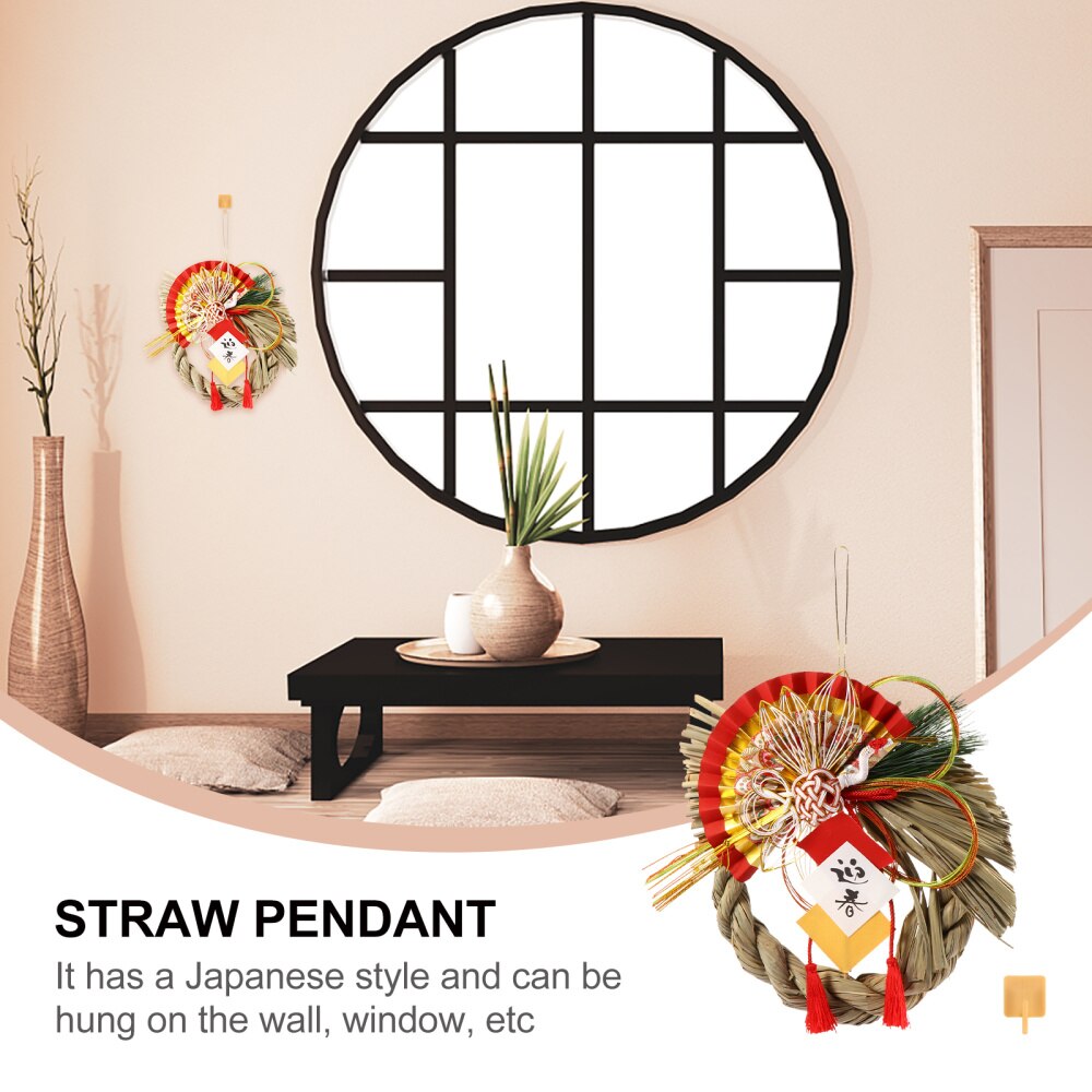 1Pc Hanger Mode Lichtgewicht Japanse Stijl Stro Hanger Muur Hanger Handgemaakte Opknoping Voor Home