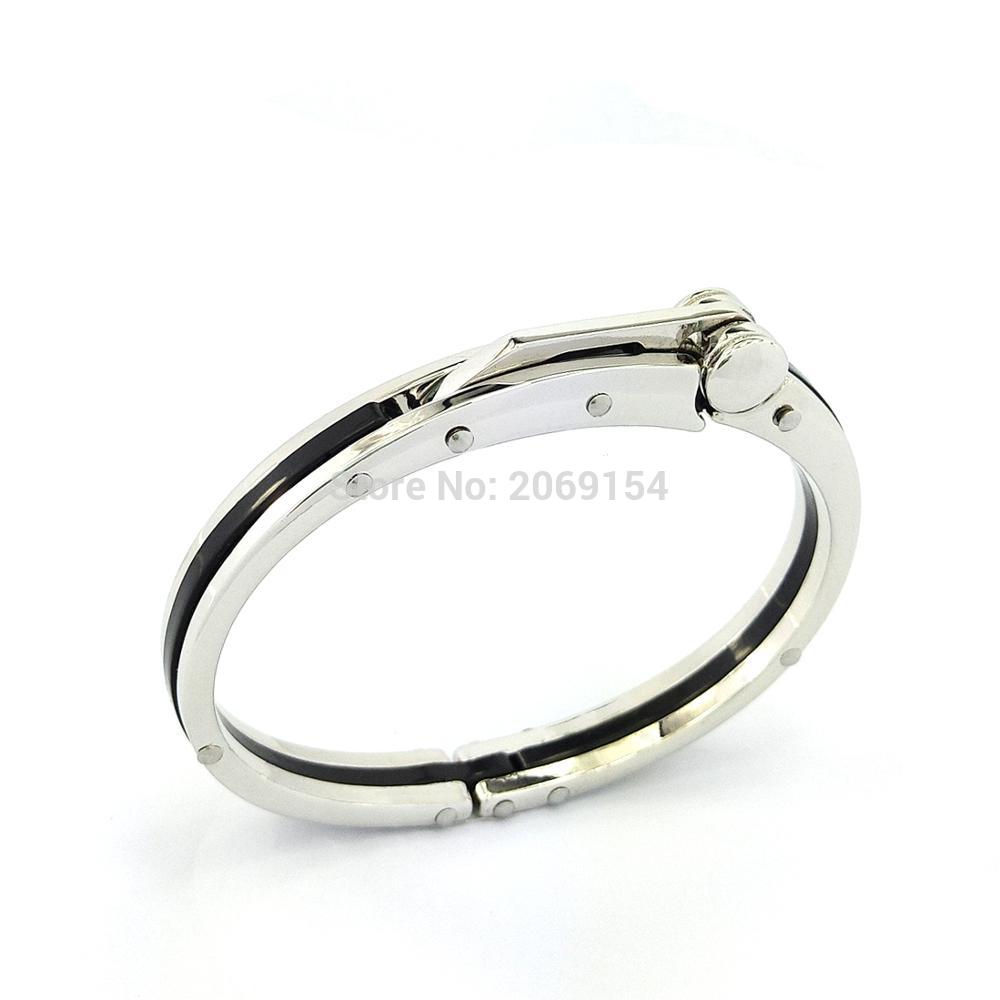 Pulsera de Metal para hombre, brazalete de joyería, , cadena de eslabones de acero inoxidable, de para , Color negro